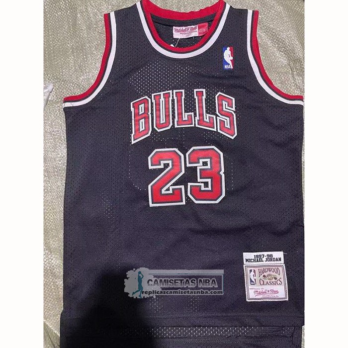 Camiseta Nino Chicago Bulls Michael Jordan NO 23 Mitchell & Ness 1997-98 Negro